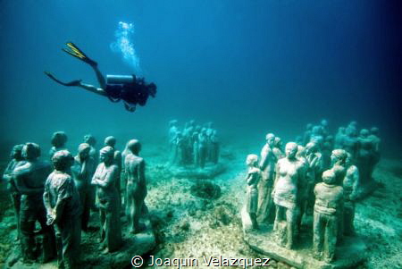 The underwater museum of art in Cancun, better known as M... by Joaquin Velazquez 