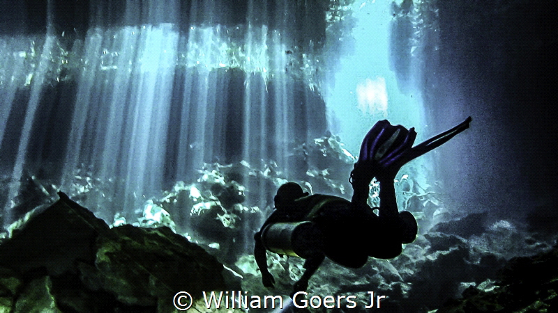 Dos ojos sink hole in Playa Del Carmen. Part of a network... by William Goers Jr 