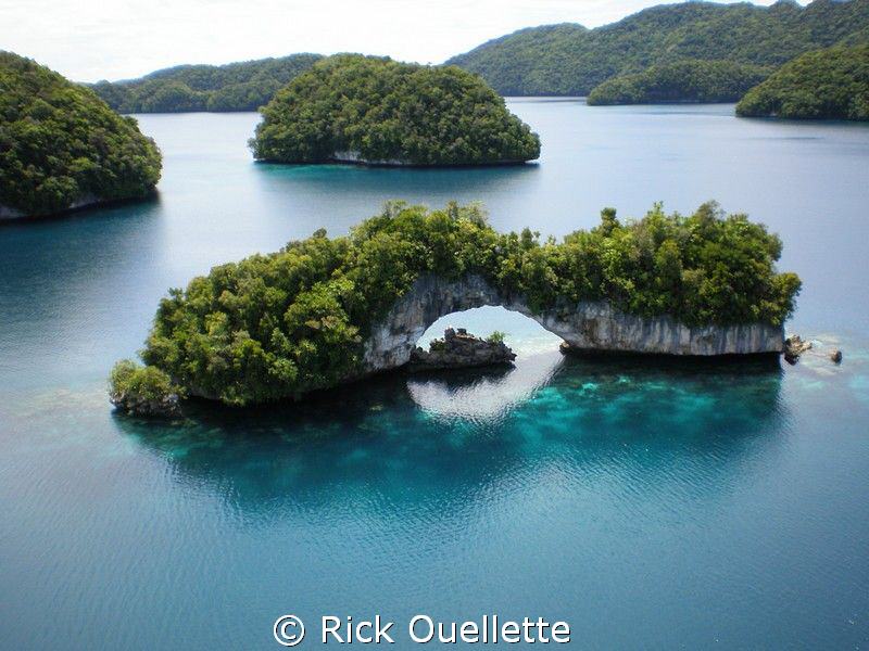 The Rock Islands in Micronesia as seen from the air.The I... by Rick Ouellette 