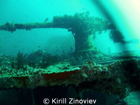 Thistlegorm, machine gun at the top deck by Kirill Zinoviev 