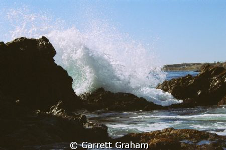 Beach, Splash, Ocean, 35mm, Rocks by Garrett Graham 