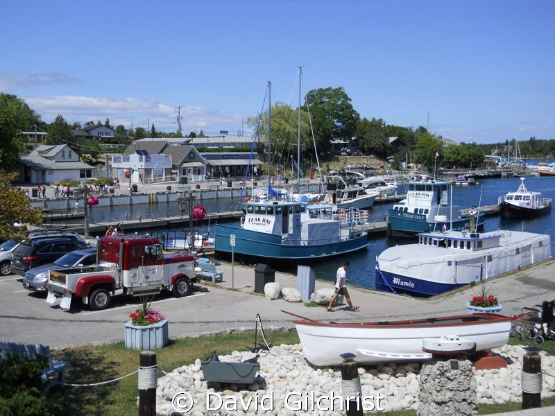 View of Little Tub harbour, Tobermory, Ontario with sever... by David Gilchrist 