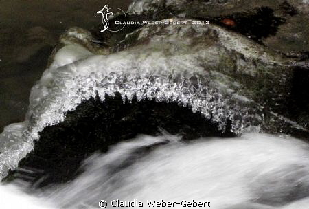 Ice sculptures at a waterfall by Claudia Weber-Gebert 