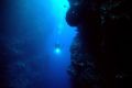 underwater landscape from atol cave - mike point, padaido island, Biak - Papua 