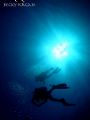 double trouble! My 2 friends ascending to their safety stop at 15ft. Taken in West Palm beach after a fantastic day of diving! 