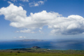 View from upcountry Maui.  Kahoolawe, Molokini crater, Red Hill, and South Maui are visible. 