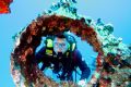 View through the Bowsprit mounting hole on the wreck of the Carnatic. EOS350.