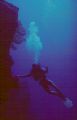 Daniel Vich finds the only fan coral at 150 feet looking down the Marianas trench.