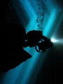Cave Diver in Poço Azul - chapada Diamantina Brazil.
