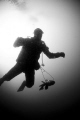 Completing safety stops after spearfishing for Rock Bass and Lingcod outside of Resurrection Bay, Alaska at Barwell Island. 