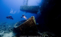 Lifeboats lying along side the Salem Express wreck in the Red Sea.  Friends of mine are the scooter riders. Taken on a trip onboard the MV Tala