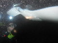 Manta Ray (10-12' wingspan) & my wife (Kona, Hawai'i)