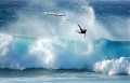 ...free fall,,windsurfer at hookipa beach,maui,hawaii