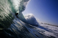 Rare breed...bodysurfer at Newport Point, CA...