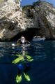 Waiting for a ride. Diver waits for the boat after enjoying the Poor Knights Islands.