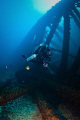 Kim diving the Key Biscayne Oil Rig Wreck on his KISS Rebreather.  40m deep.  Canon 20D, Tokina 10-17 6