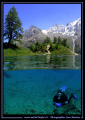 Caroline my wife diving a High Altitude Lake in the Swiss Alps. Que du bonheur...