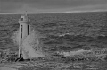 Bonaire's Lacre Punt Lighthouse at high tide - July 2010