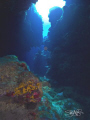 Interesting lens effect from sunlight at Devil's Grotto in Grand Cayman.