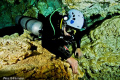 Upstream section of cenote car wash coming out of the cell block passage