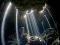 A spectacular natural light show in the caves of Jackfish Alley made for a memorable dive.