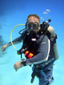 Cozumel - Coming up for our safety stop in super clear water.