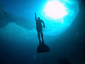 Taking shots of free divers under the ice. I did not have any directions for them, but would try to position myself in different places, to get some interesting shots. This was one of my favourites.