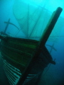 Replica of Uluburun (bronze age) shipwreck near KAS / Antalya / Turkey. Right after its been put u/w. seandsea 8000G, w/o strobe.