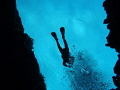 This shot of a diver above me was taken in the clearest, coldest water I have ever dived in, at Silfra, Iceland. It is called 