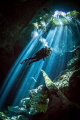 Cenote light. A great add on to an Isle Mujeres Whaleshark trip are the Cenotes. Since no strobes are allowed with the Whalesharks I left them home and shot natural light in the Cenotes with a high ISO (1600) and a fast wide lens.