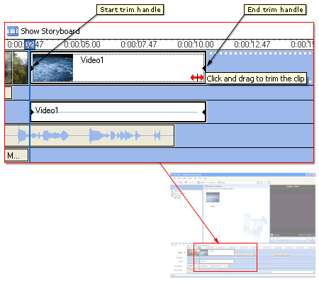 Trimming a clip image 